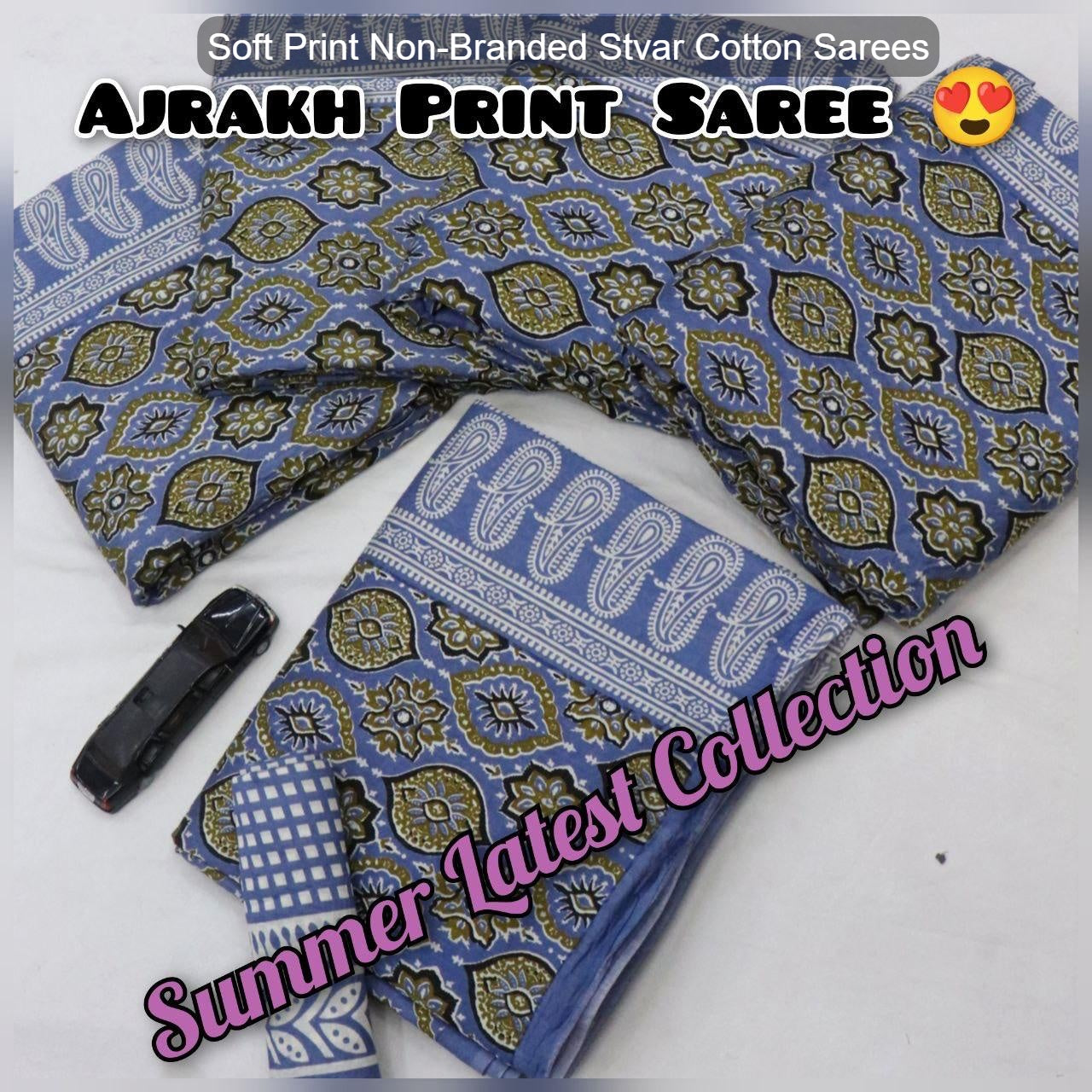 Soft Print Non-Branded Stvar Cotton Sarees