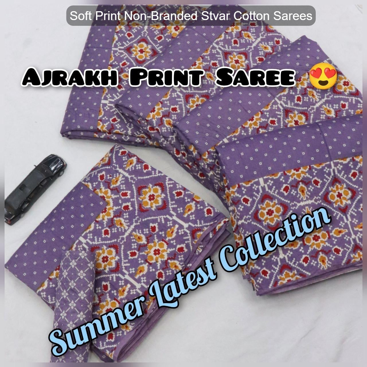 Soft Print Non-Branded Stvar Cotton Sarees