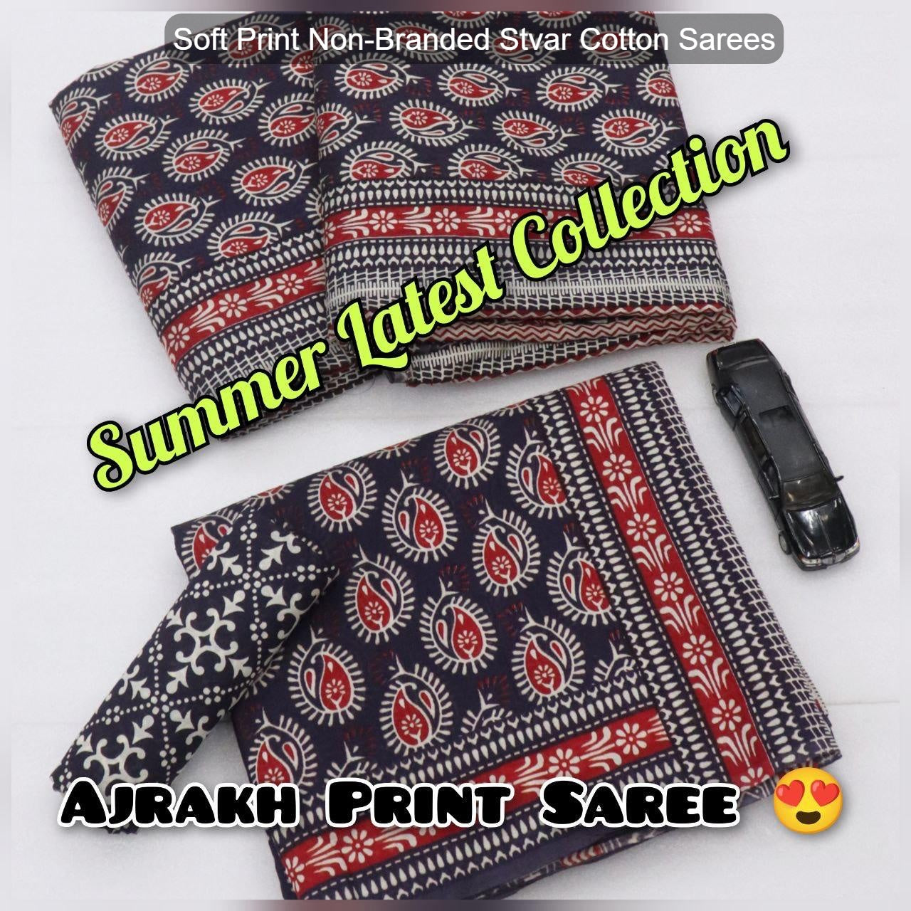 Soft Print Non-Branded Stvar Cotton Sarees