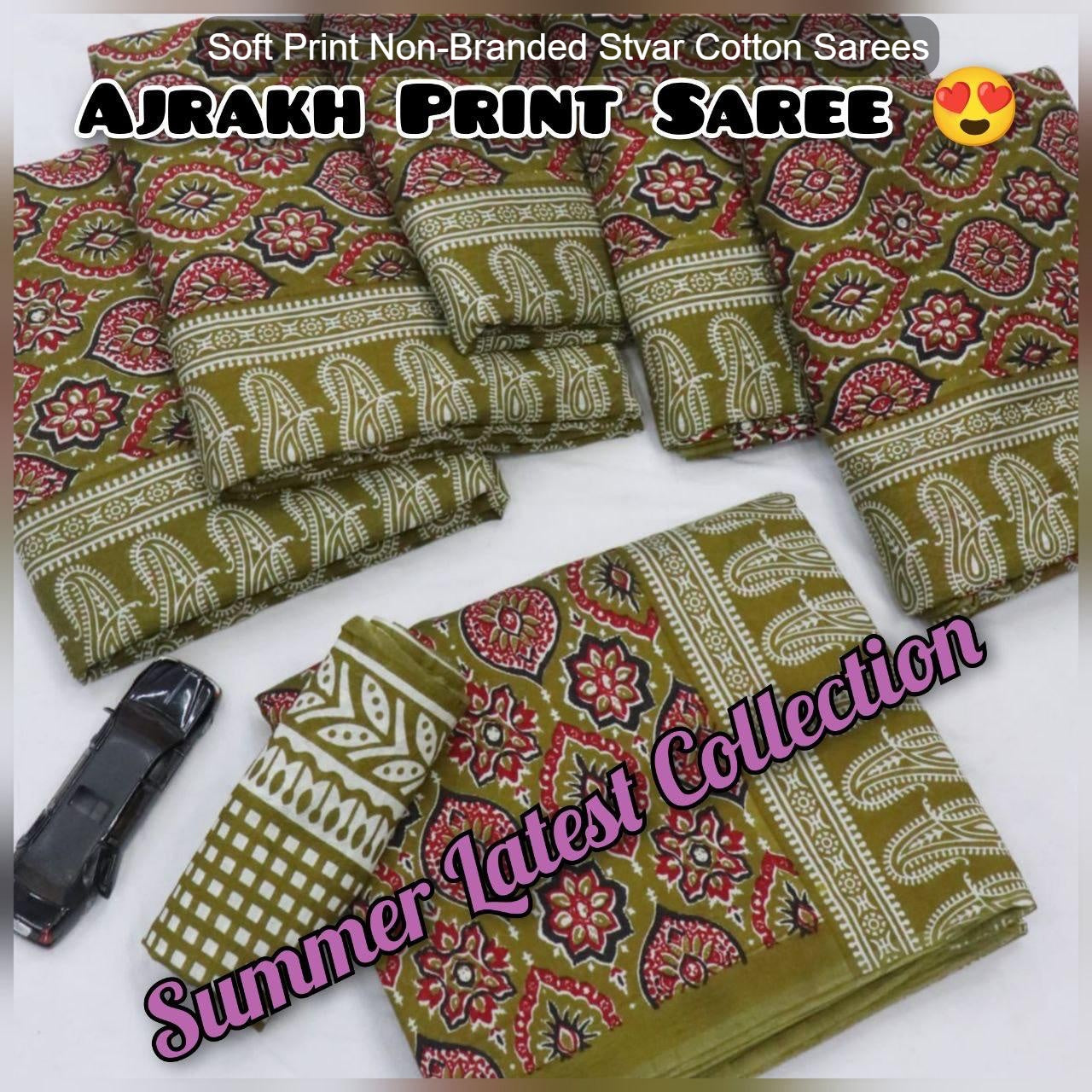 Soft Print Non-Branded Stvar Cotton Sarees