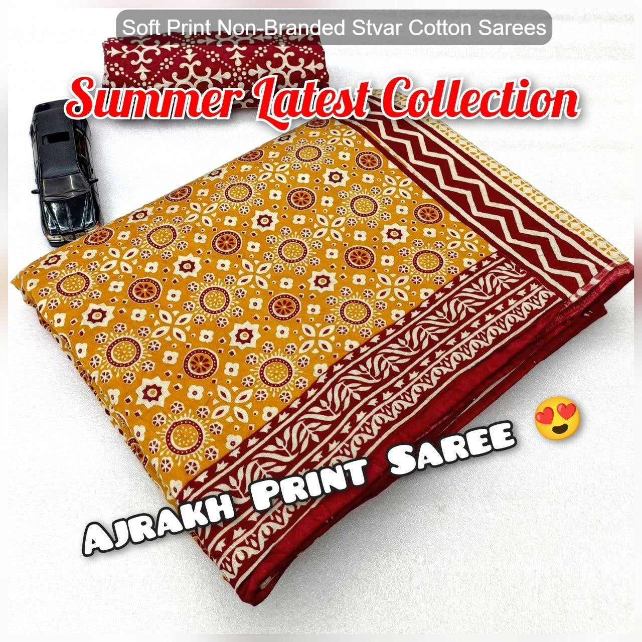 Soft Print Non-Branded Stvar Cotton Sarees