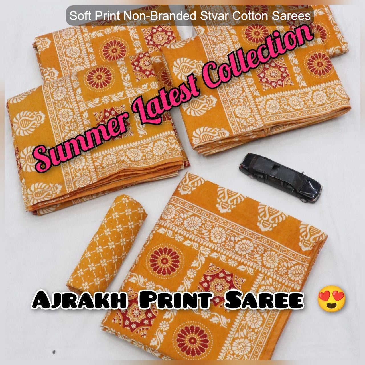 Soft Print Non-Branded Stvar Cotton Sarees
