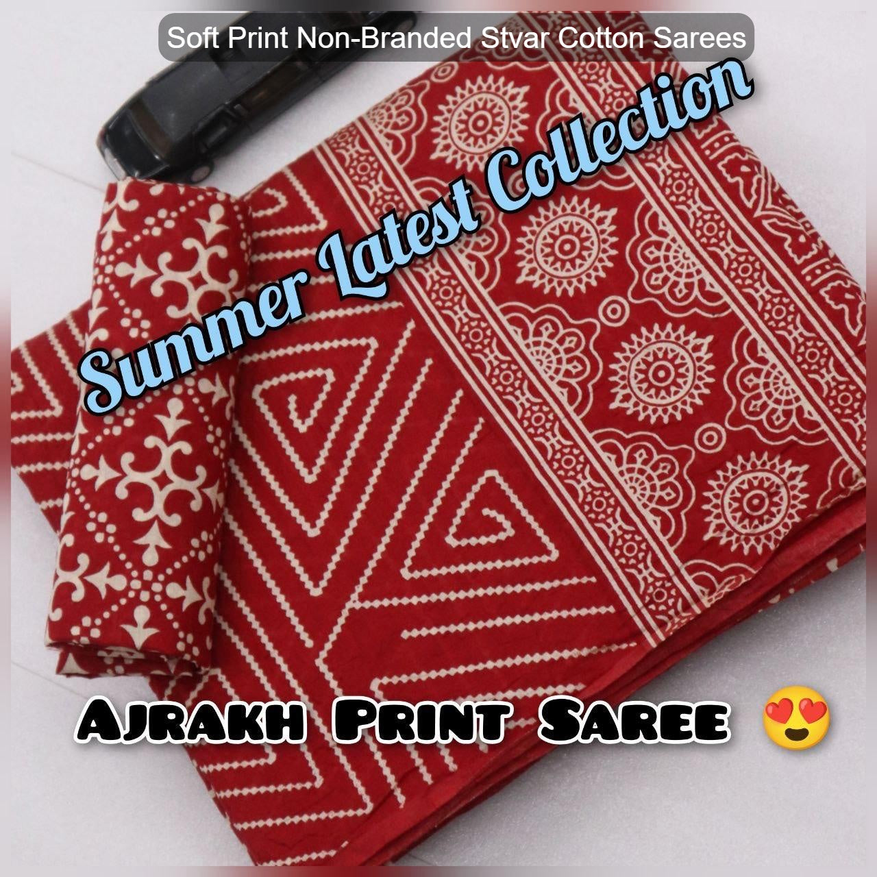 Soft Print Non-Branded Stvar Cotton Sarees