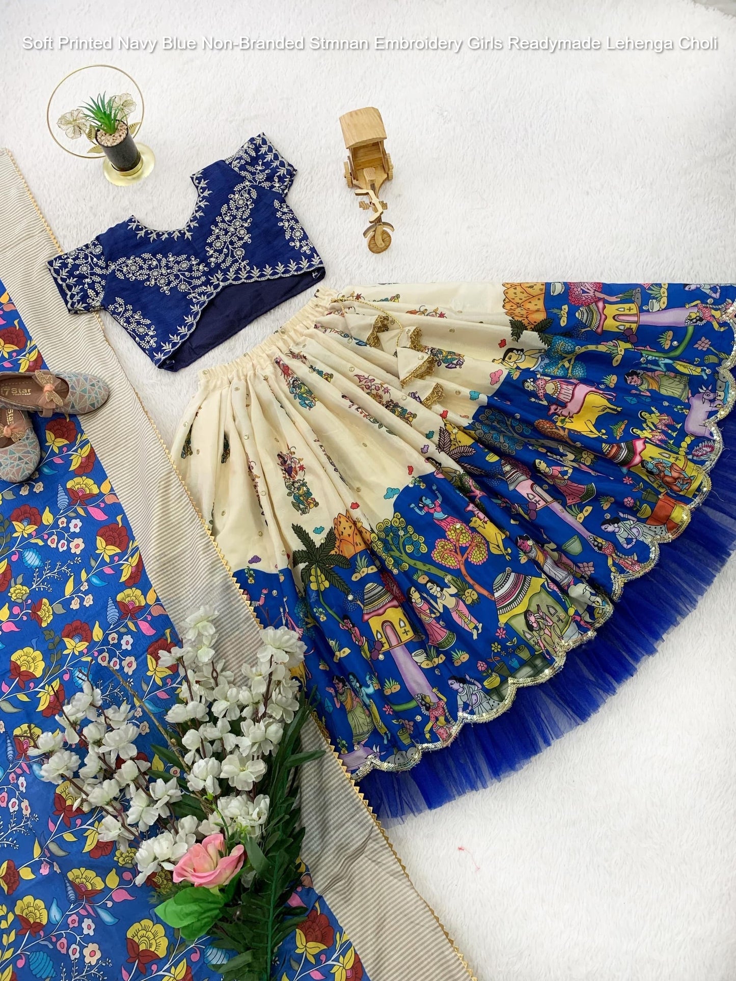 Soft Printed Non-Branded Stmnan Embroidery Girls Readymade Lehenga Choli