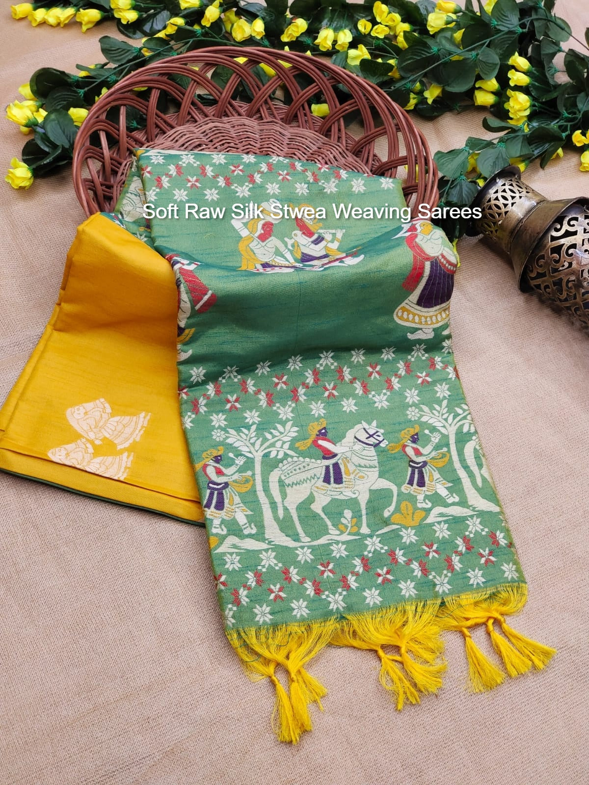 Soft Raw Silk Stwea Weaving Sarees