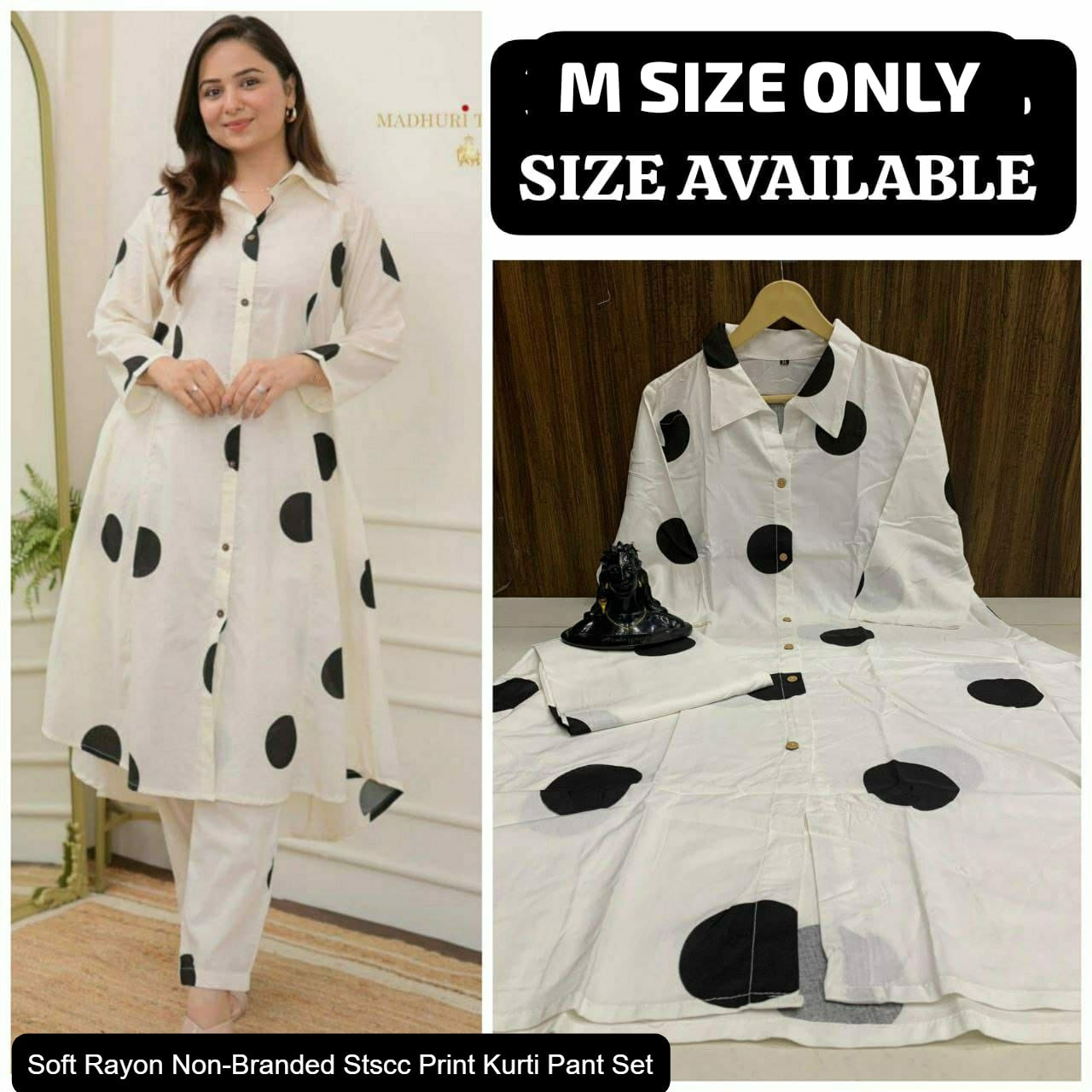Soft Rayon Non-Branded Stscc Print Kurti Pant Set