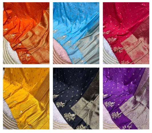 Soft Russian Non-Branded Stadi Dola Silk Sarees