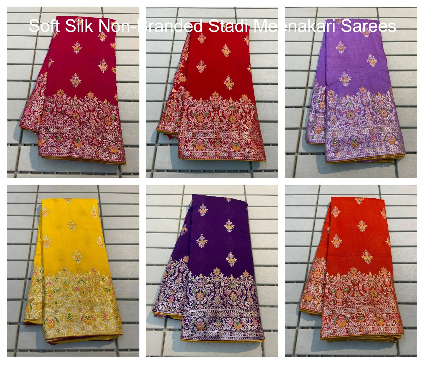 Soft Silk Non-Branded Stadi Meenakari Sarees