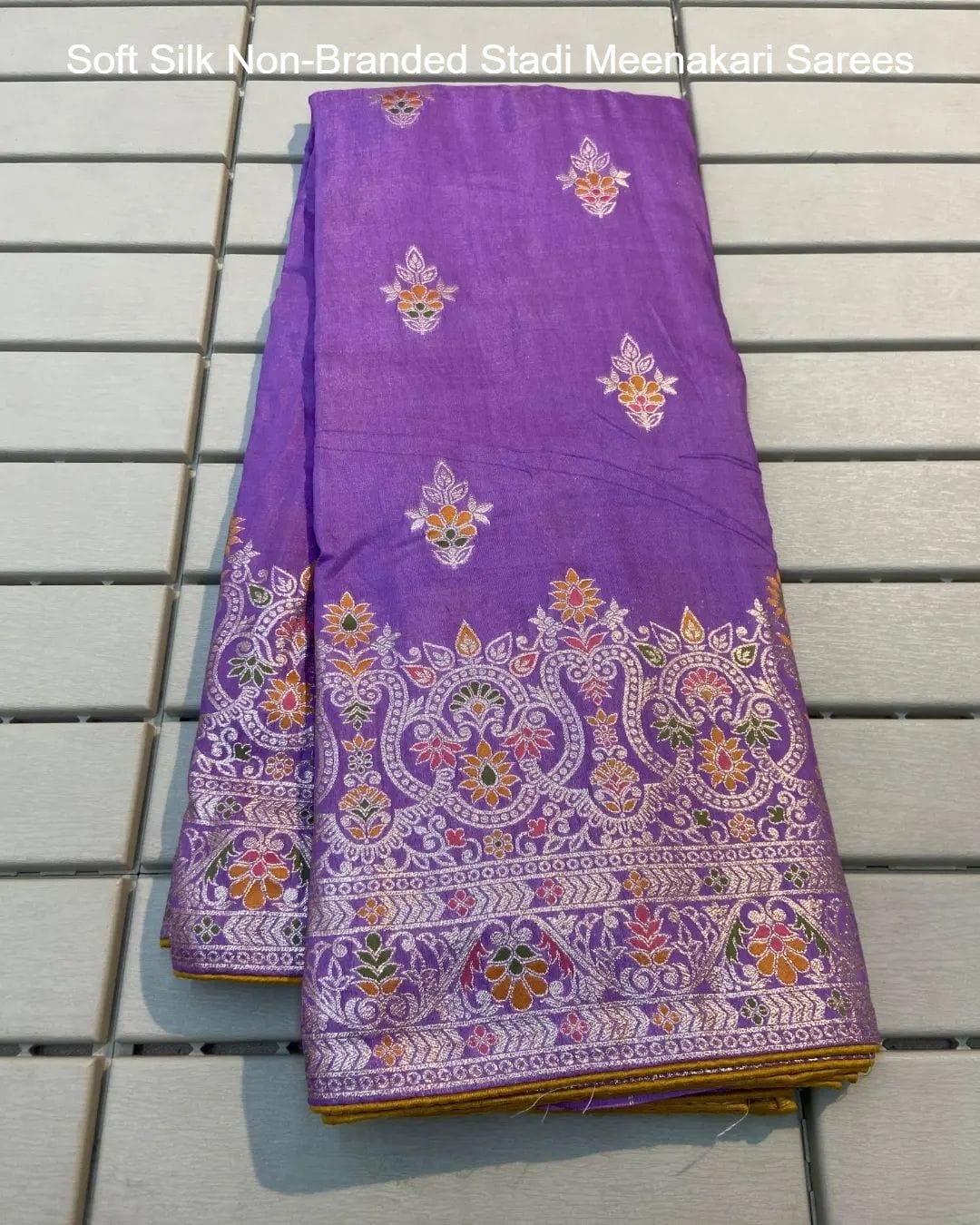Soft Silk Non-Branded Stadi Meenakari Sarees