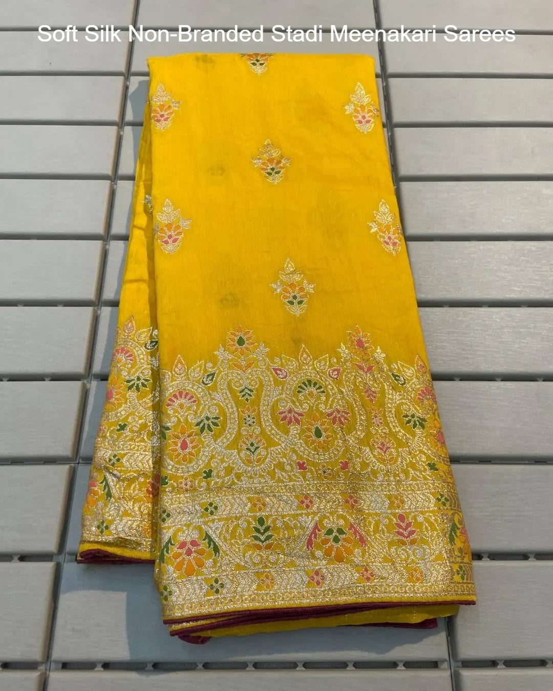 Soft Silk Non-Branded Stadi Meenakari Sarees