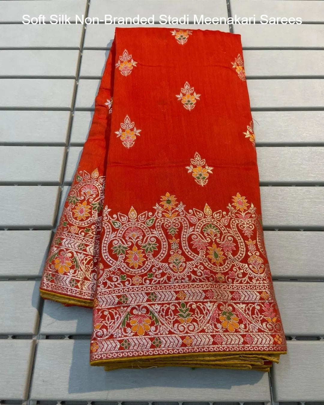Soft Silk Non-Branded Stadi Meenakari Sarees