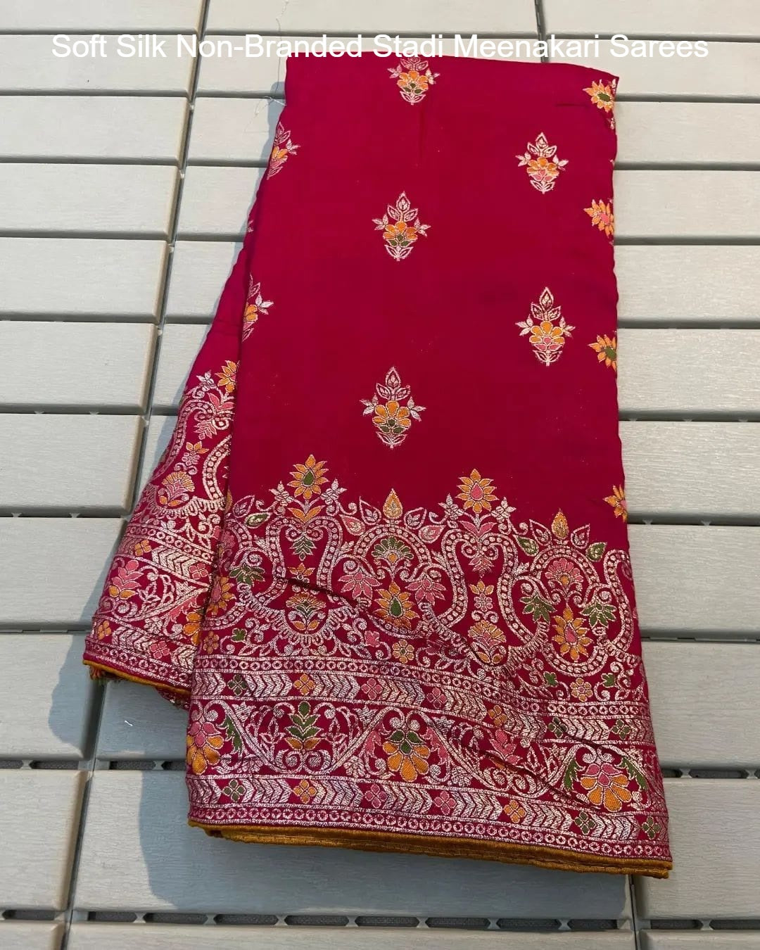 Soft Silk Non-Branded Stadi Meenakari Sarees