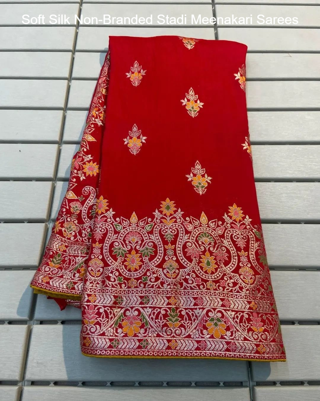 Soft Silk Non-Branded Stadi Meenakari Sarees