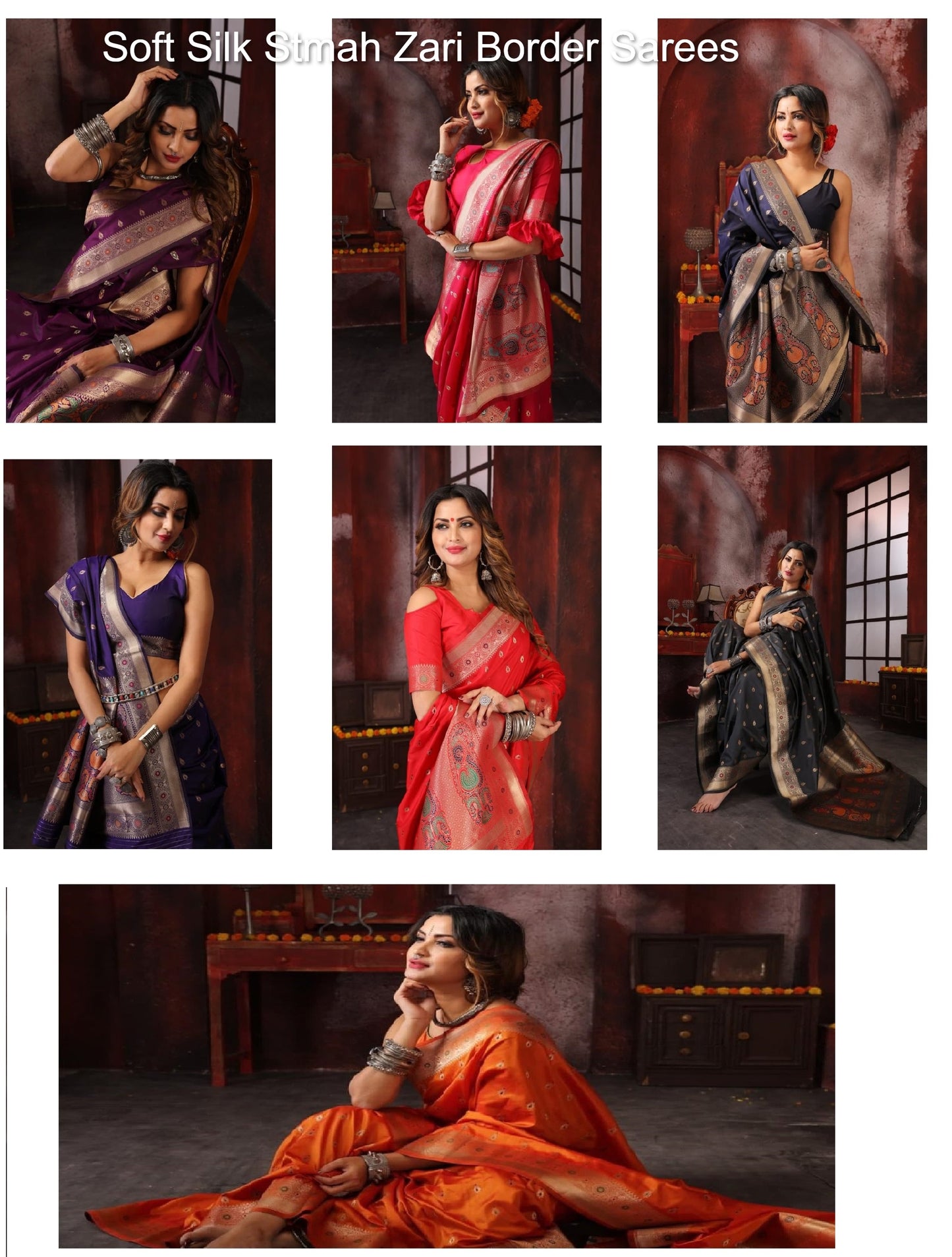 Soft Silk Stmah Zari Border Sarees