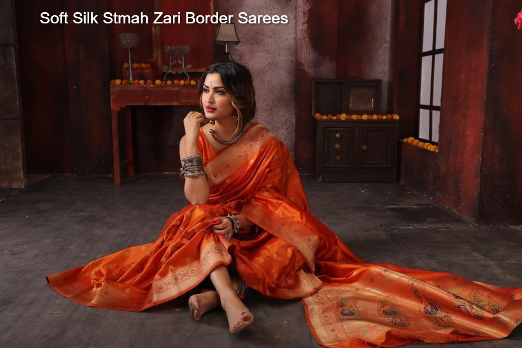 Soft Silk Stmah Zari Border Sarees