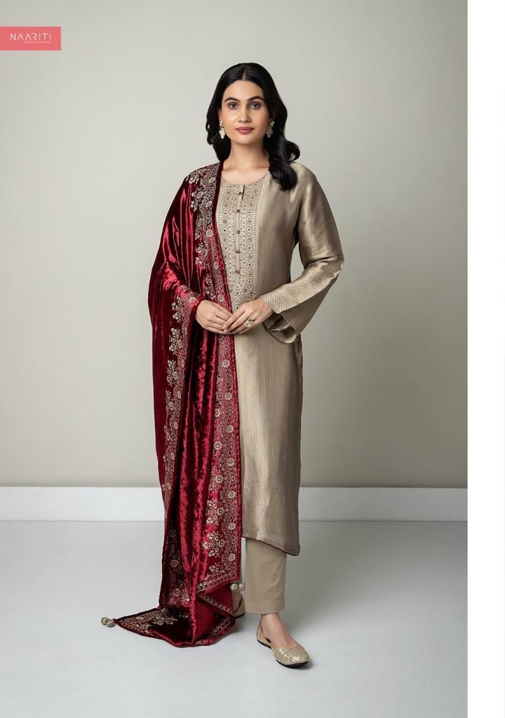 Soha Naariti Neck Work Velvet Suits