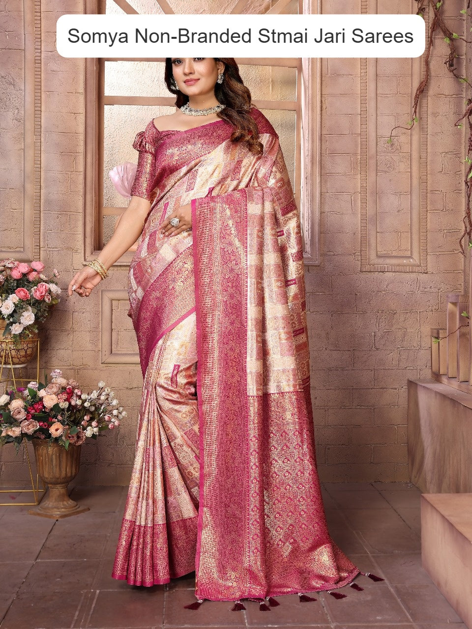 Somya Non-Branded Stmai Jari Sarees