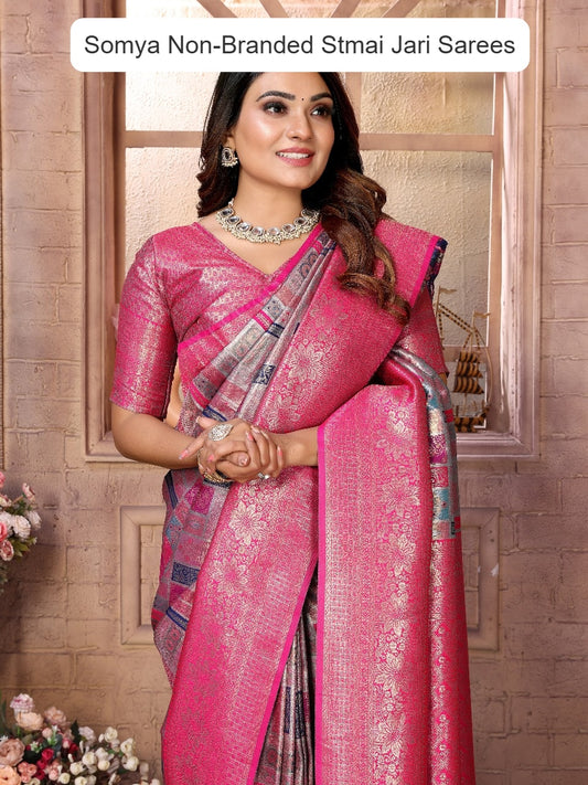Somya Non-Branded Stmai Jari Sarees
