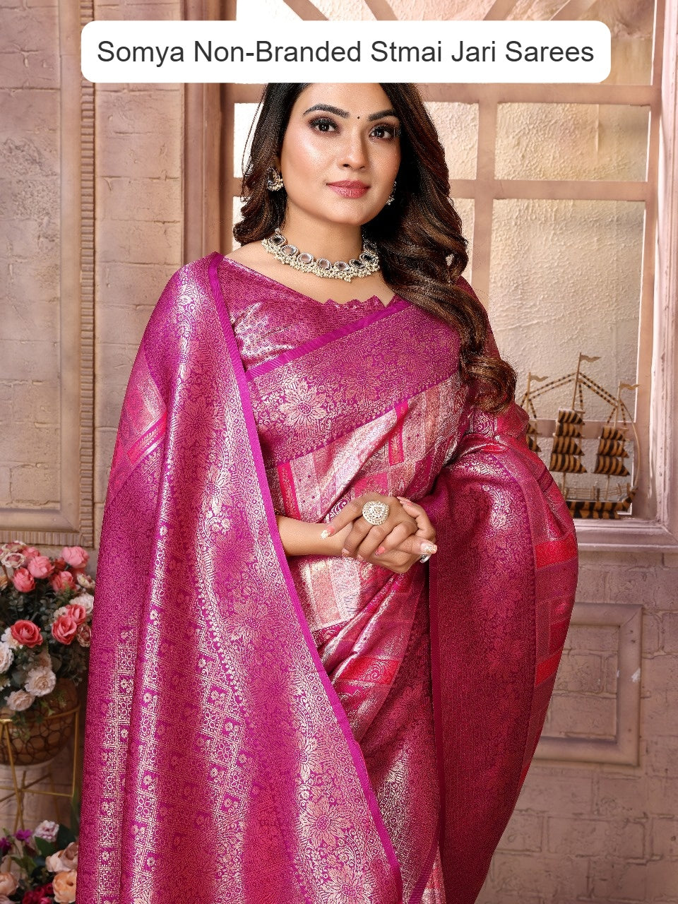 Somya Non-Branded Stmai Jari Sarees