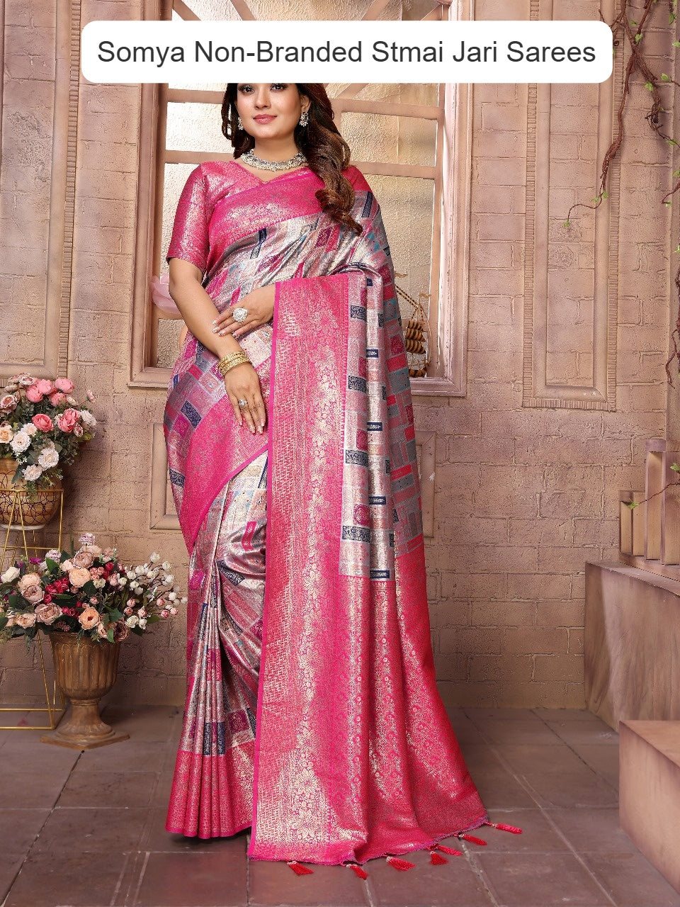 Somya Non-Branded Stmai Jari Sarees