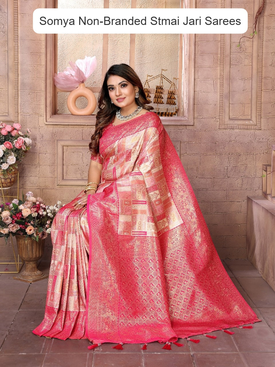 Somya Non-Branded Stmai Jari Sarees