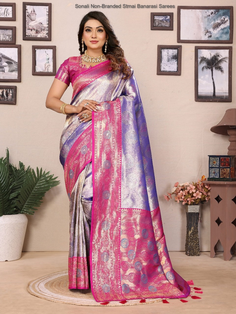 Sonali Non-Branded Stmai Banarasi Sarees