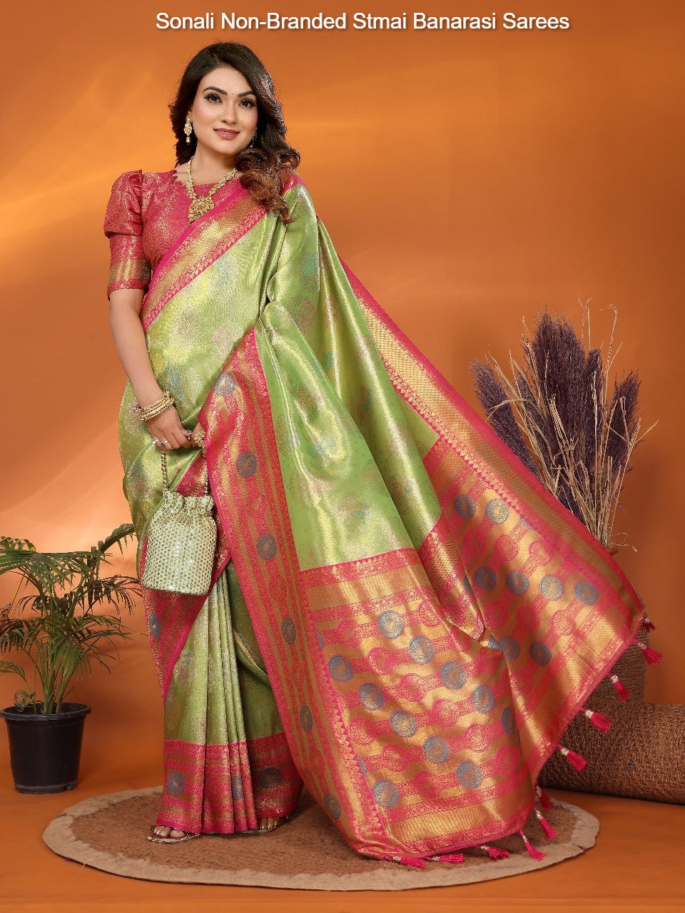 Sonali Non-Branded Stmai Banarasi Sarees
