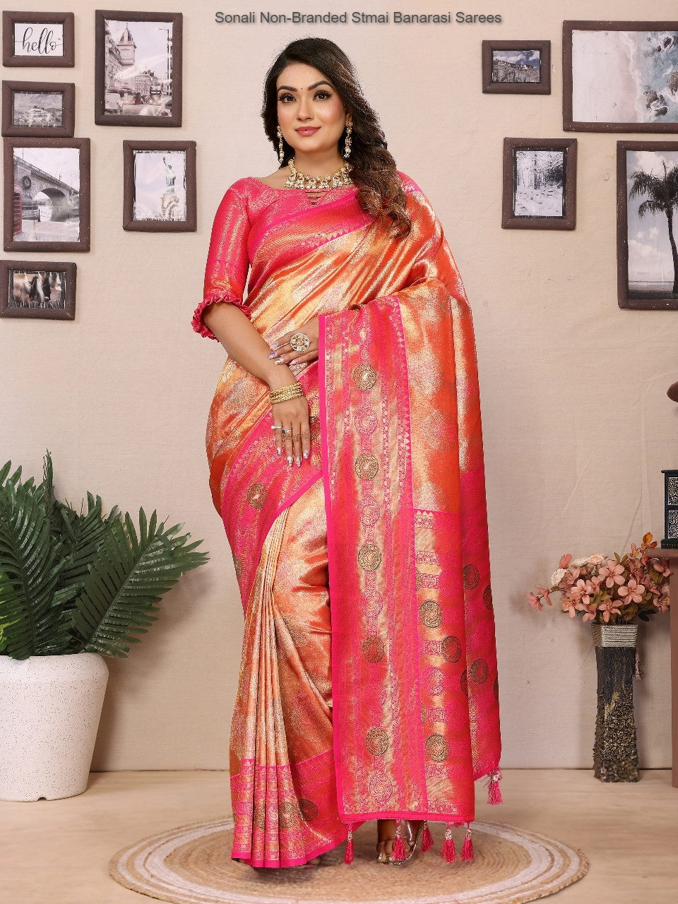 Sonali Non-Branded Stmai Banarasi Sarees