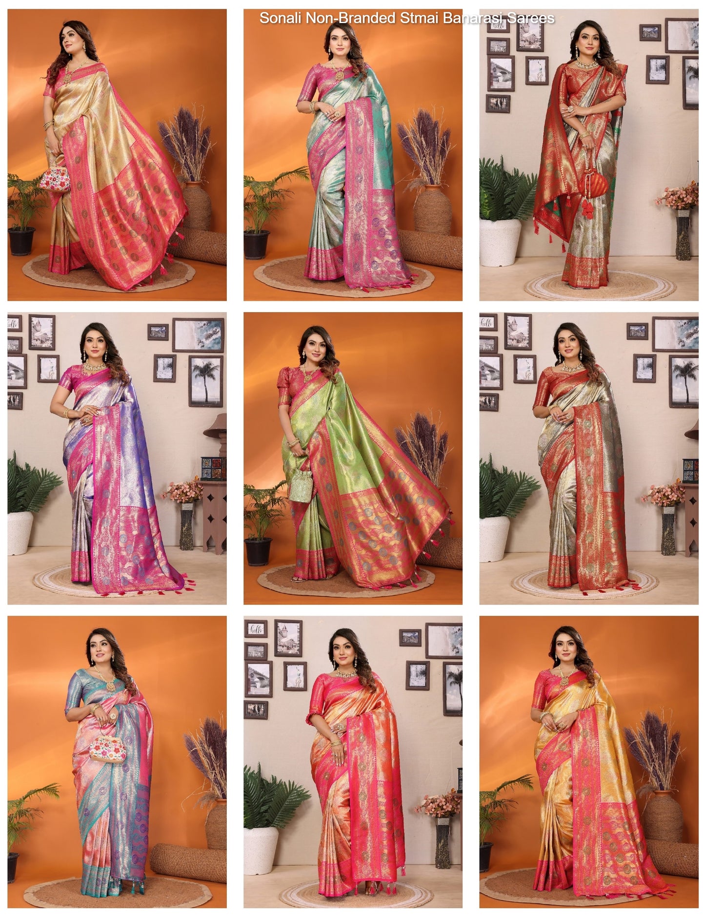 Sonali Non-Branded Stmai Banarasi Sarees