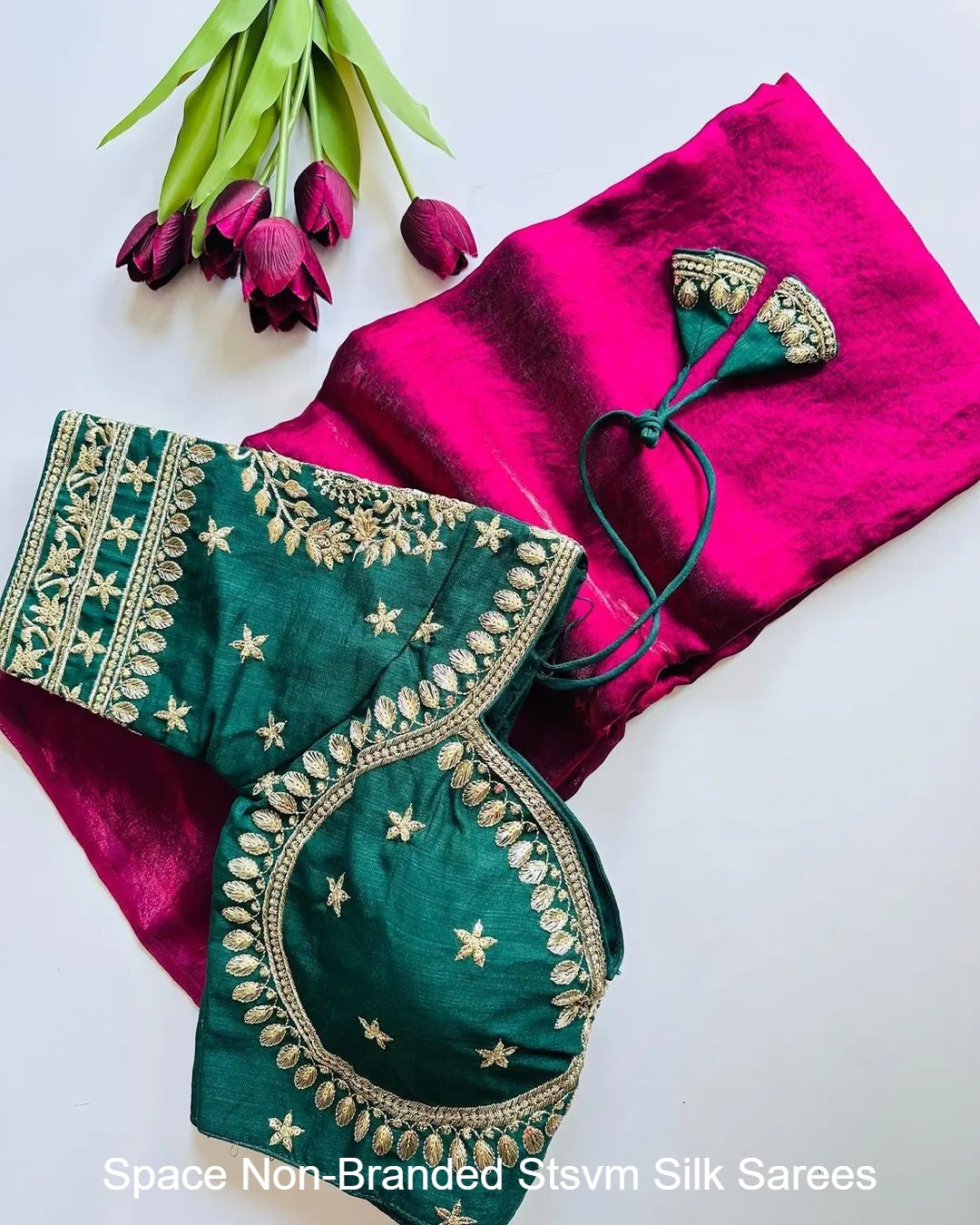 Space Non-Branded Stsvm Silk Sarees