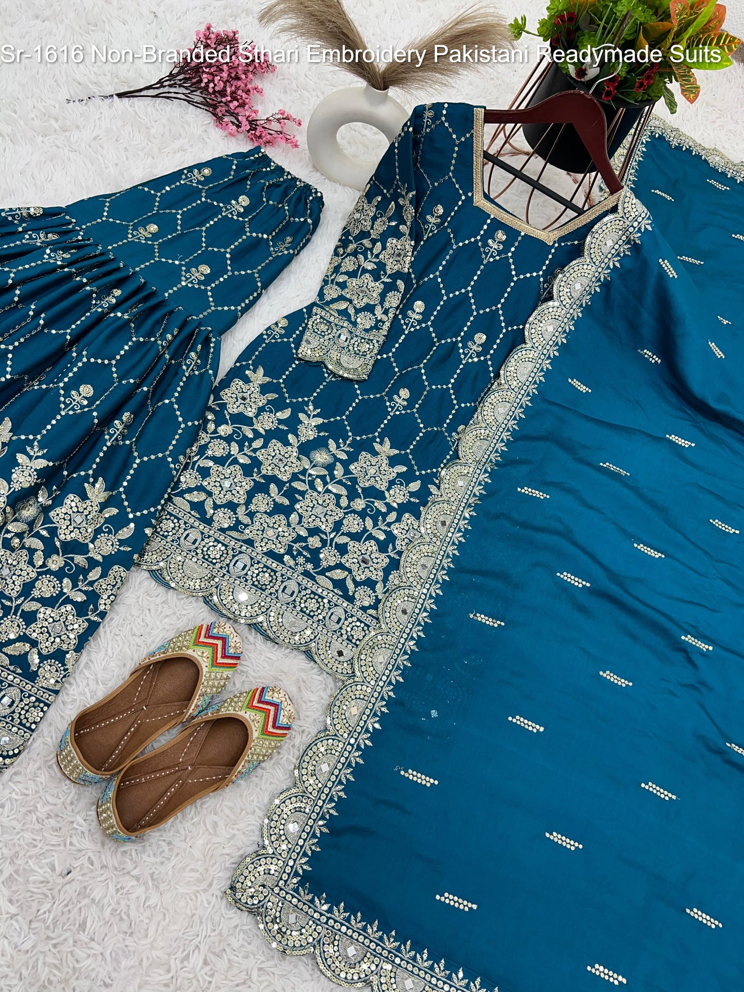 Sr-1616 Non-Branded Sthari Embroidery Pakistani Readymade Suits