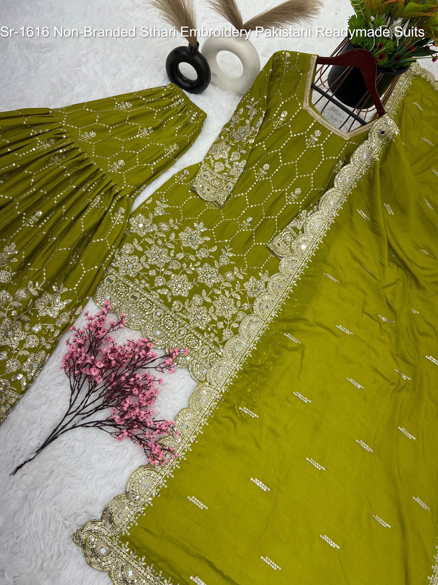 Sr-1616 Non-Branded Sthari Embroidery Pakistani Readymade Suits