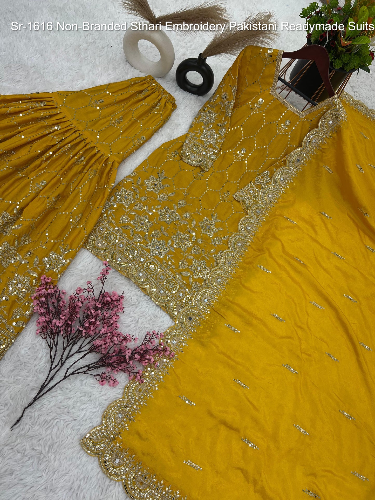 Sr-1616 Non-Branded Sthari Embroidery Pakistani Readymade Suits