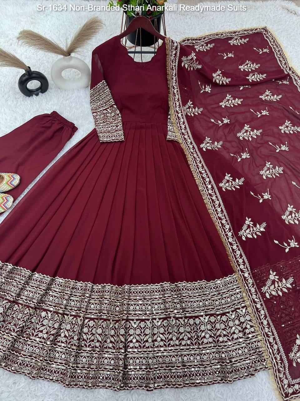 Sr-1634 Non-Branded Sthari Anarkali Readymade Suits