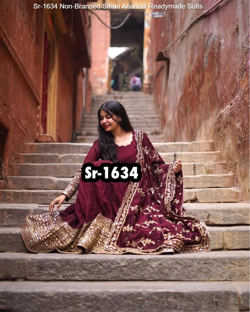 Sr-1634 Non-Branded Sthari Anarkali Readymade Suits