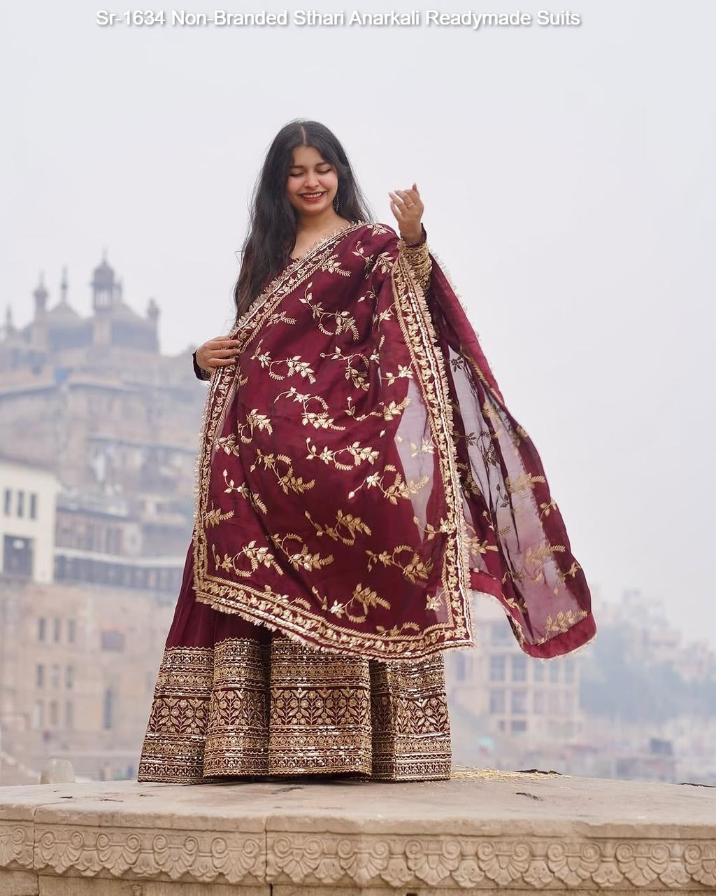 Sr-1634 Non-Branded Sthari Anarkali Readymade Suits