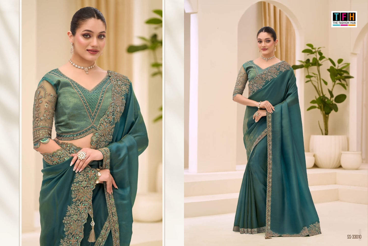 Ss-33010 Silver Screen 23 Tfh Tissue Sarees