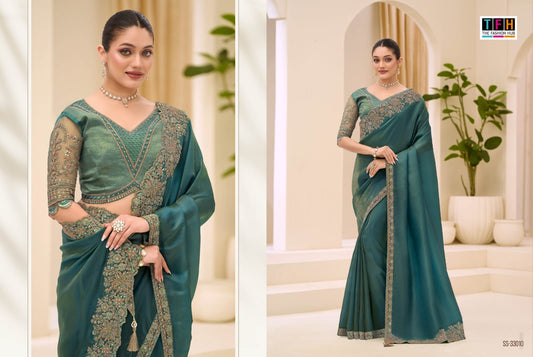 Ss-33010 Silver Screen 23 Tfh Tissue Sarees