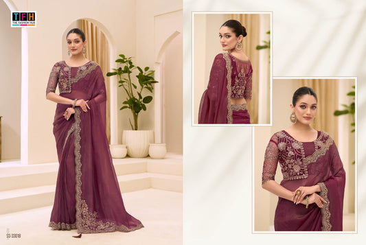 Ss-33018 Silver Screen 23 Tfh Georgette Tissue Sarees