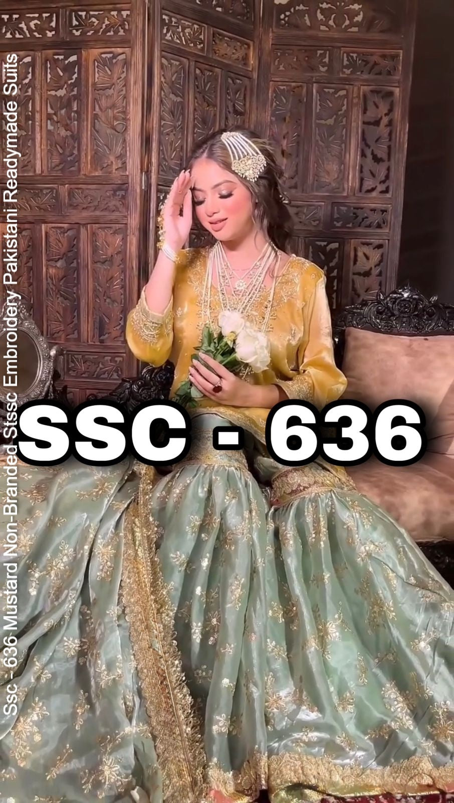Ssc - 636 Mustard Non-Branded Stssc Embroidery Pakistani Readymade Suits