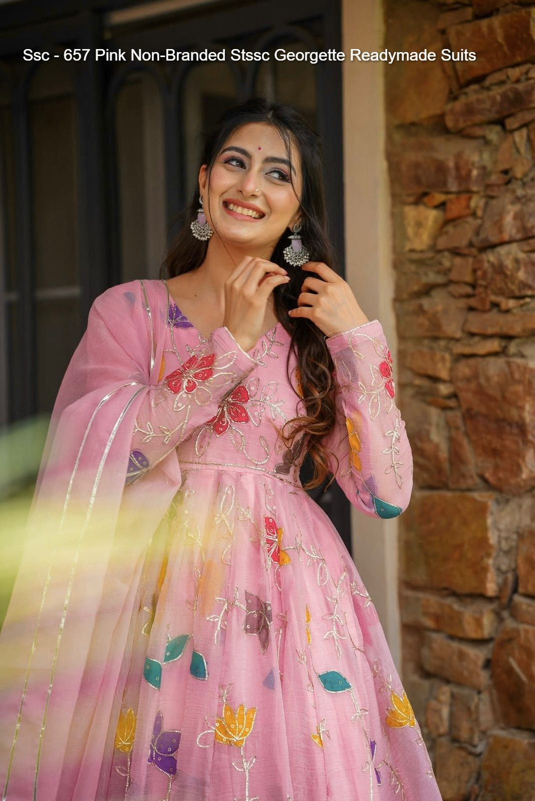 Ssc - 657 Pink Non-Branded Stssc Georgette Readymade Suits