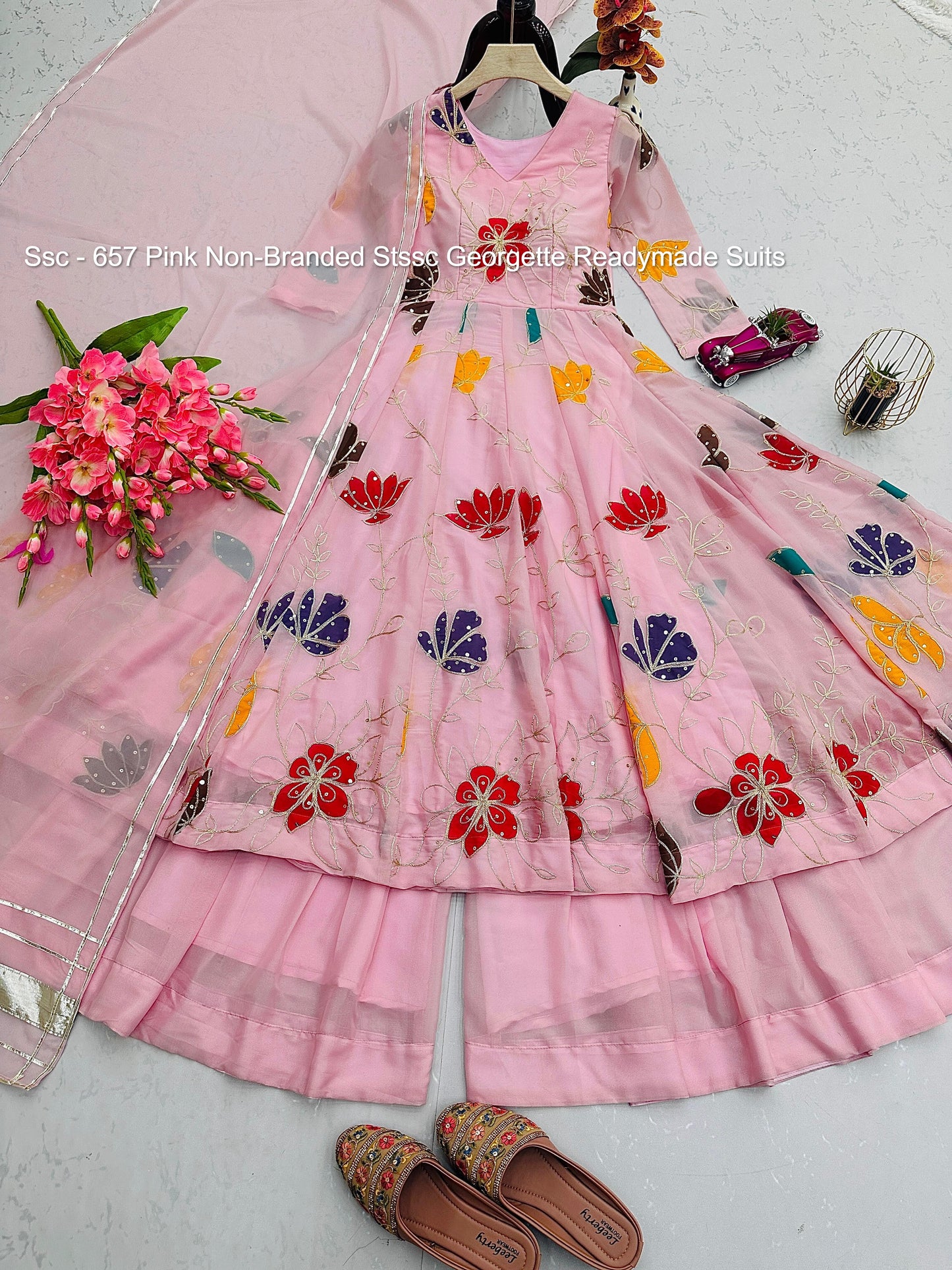 Ssc - 657 Pink Non-Branded Stssc Georgette Readymade Suits