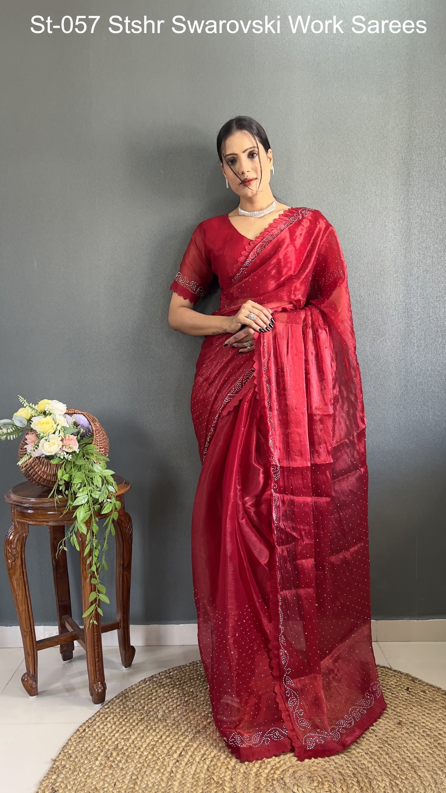 St-057 Stshr Swarovski Work Sarees