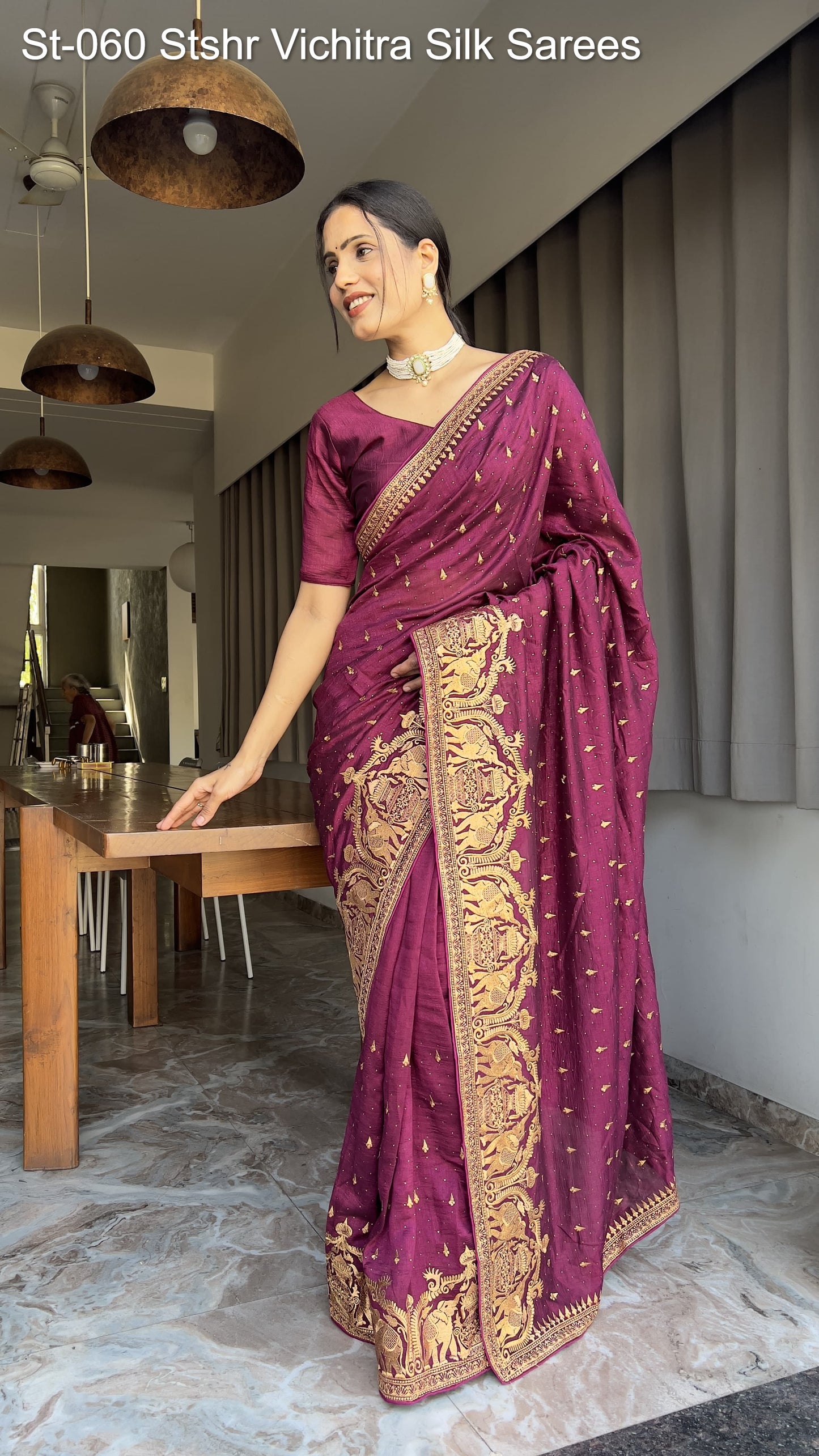 St-060 Stshr Vichitra Silk Sarees