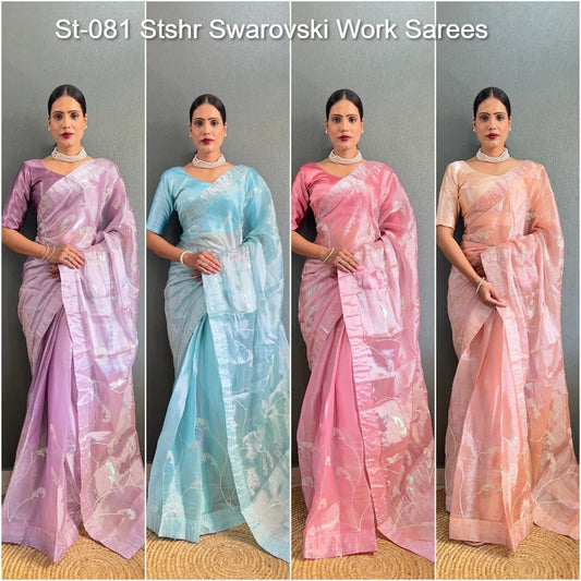 St-081 Stshr Swarovski Work Sarees