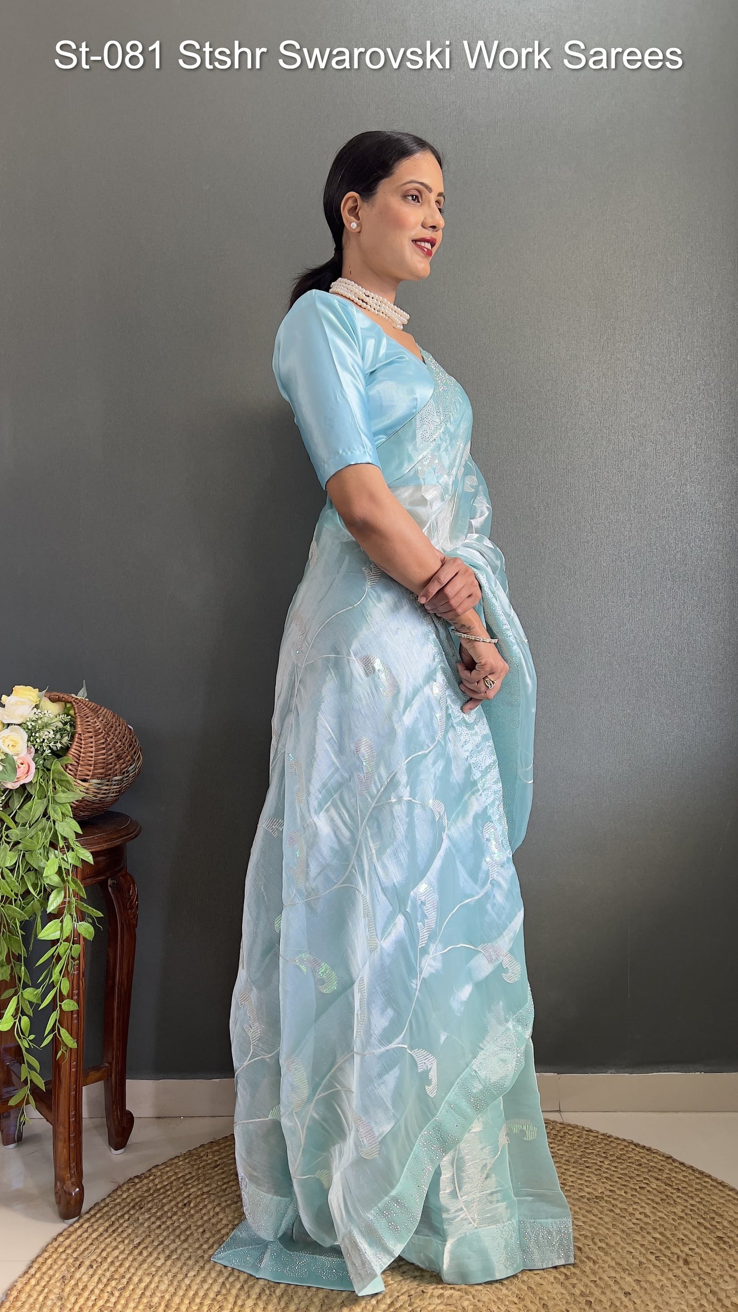 St-081 Stshr Swarovski Work Sarees