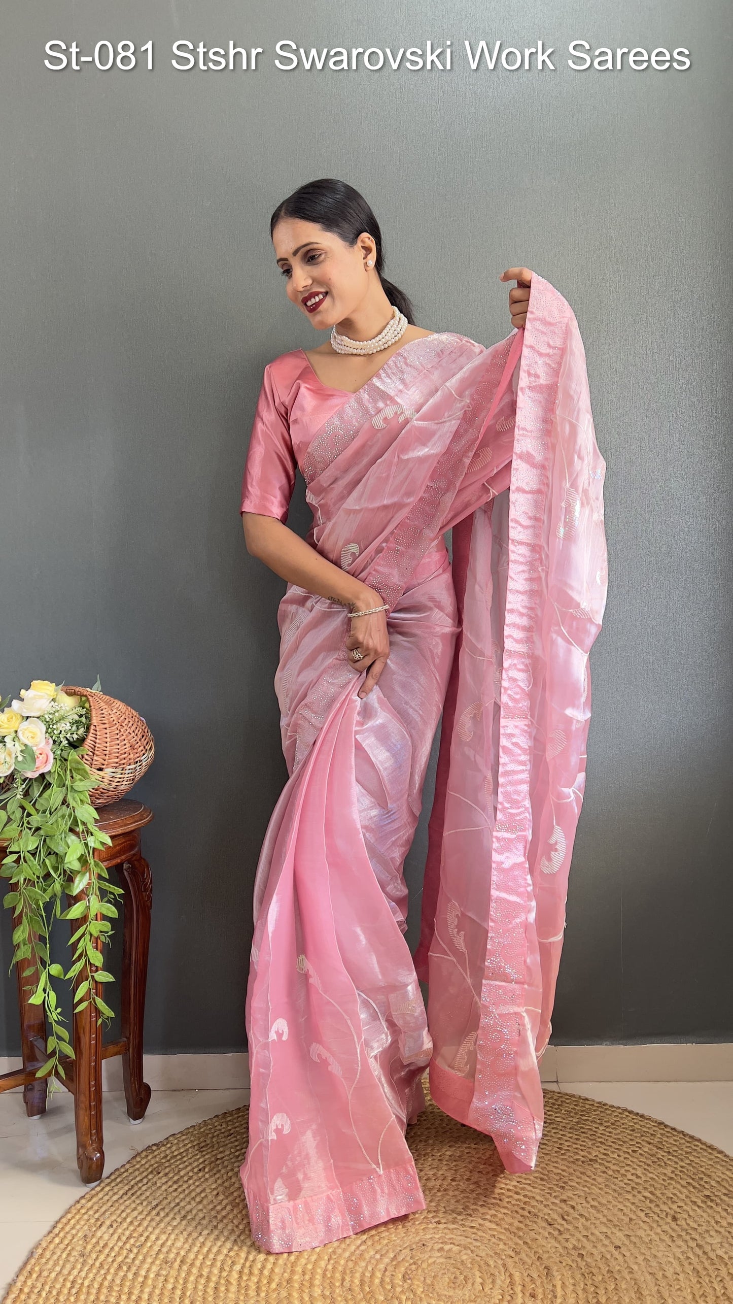 St-081 Stshr Swarovski Work Sarees