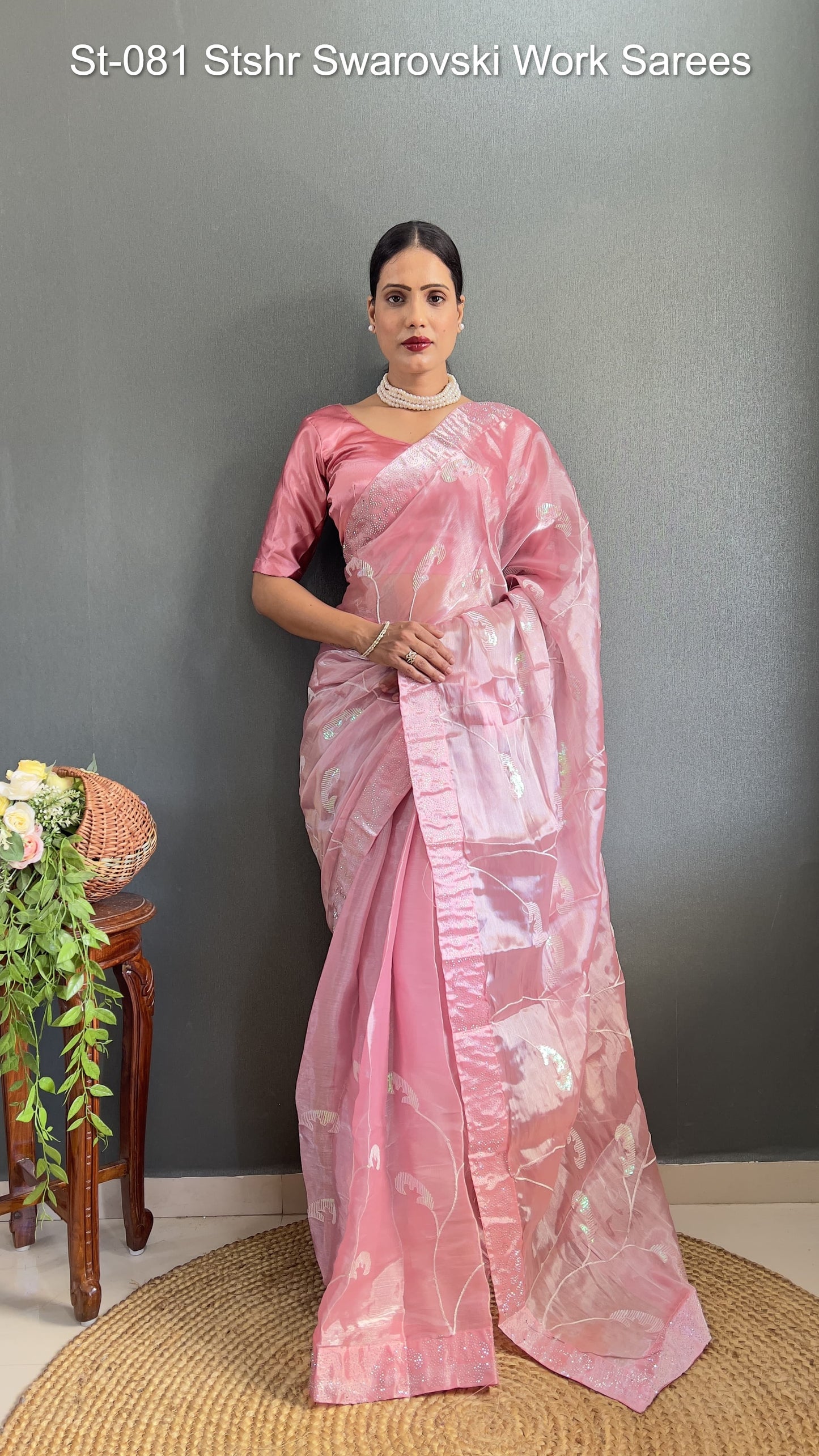 St-081 Stshr Swarovski Work Sarees