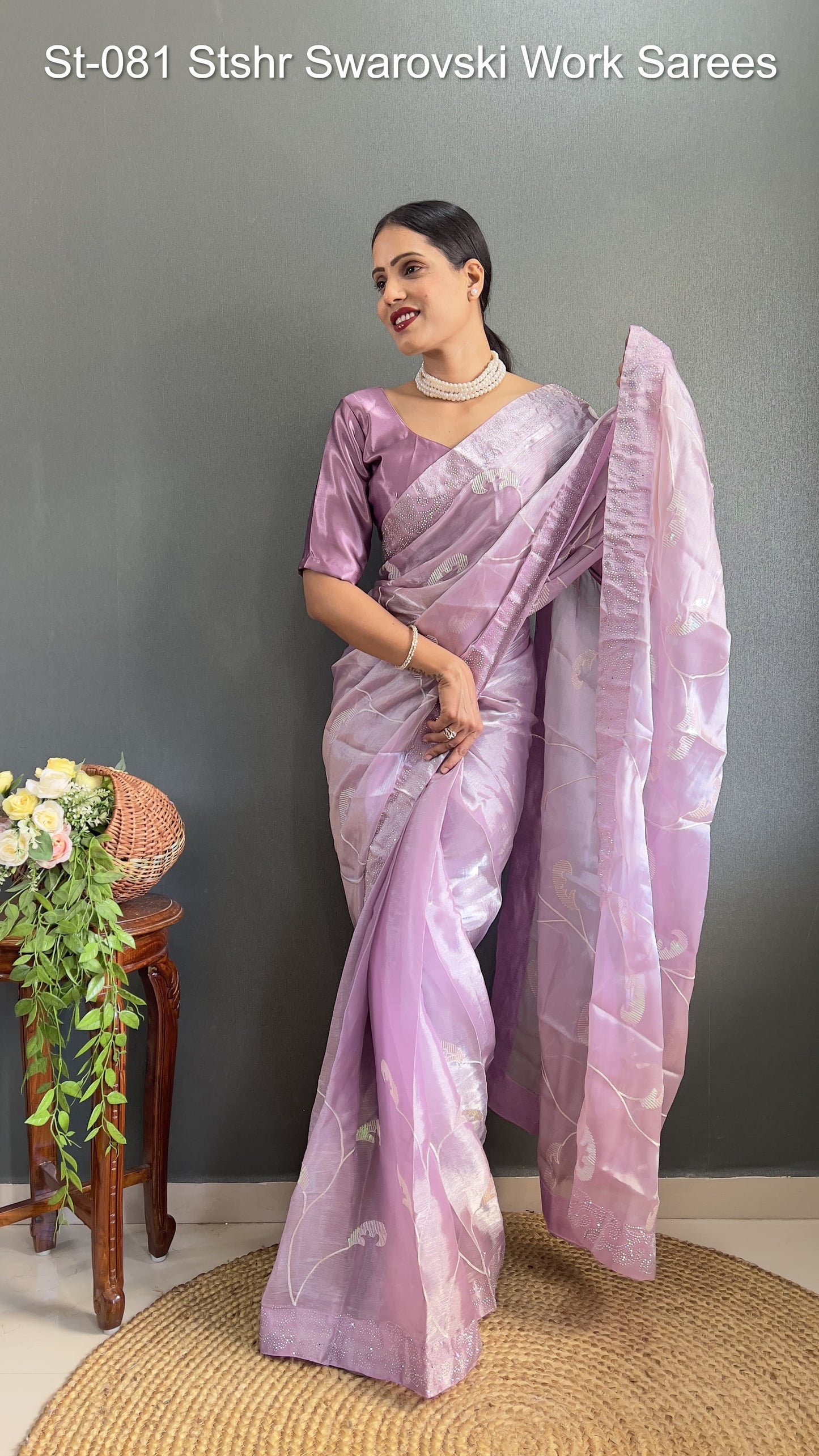St-081 Stshr Swarovski Work Sarees
