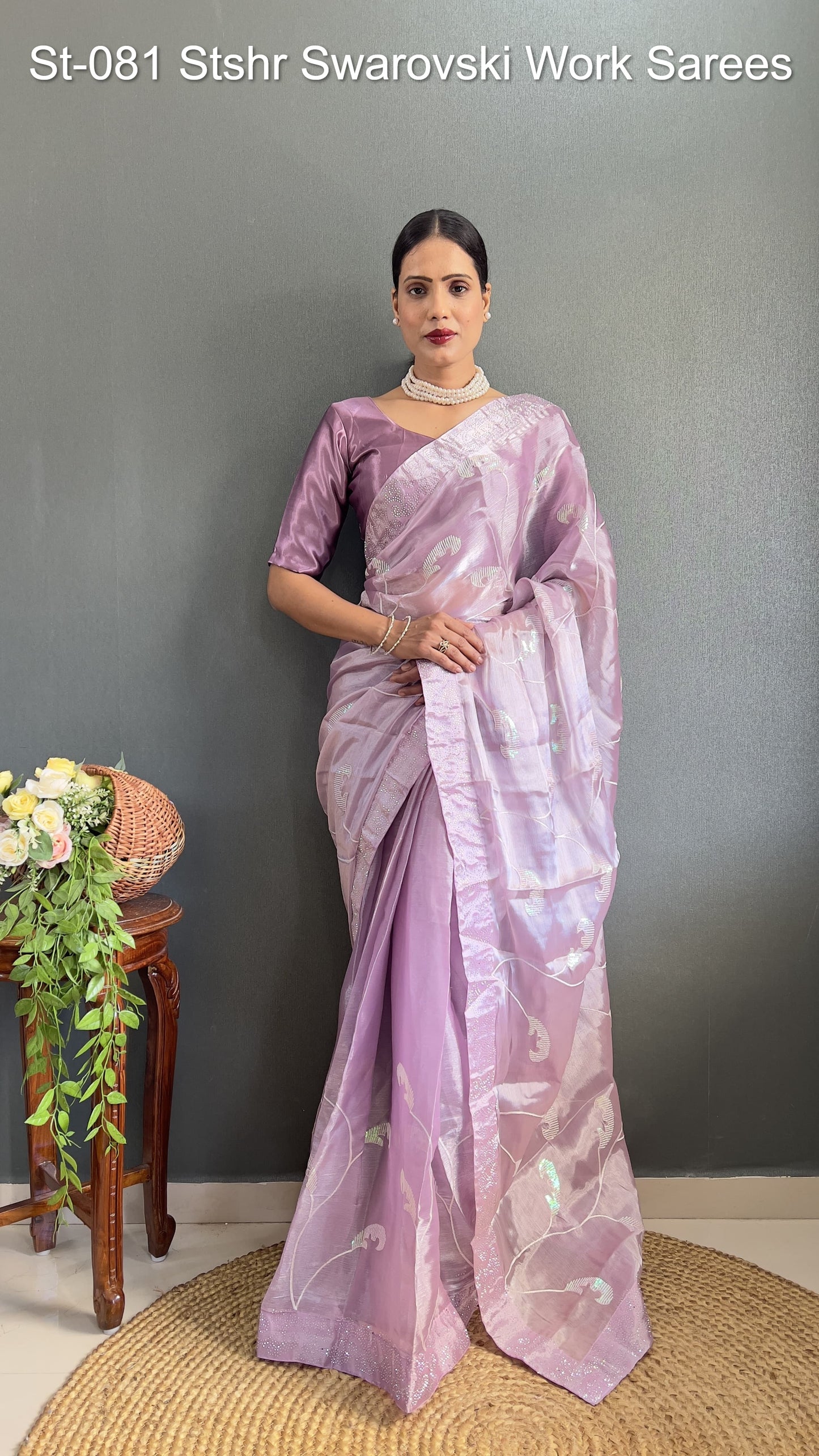 St-081 Stshr Swarovski Work Sarees